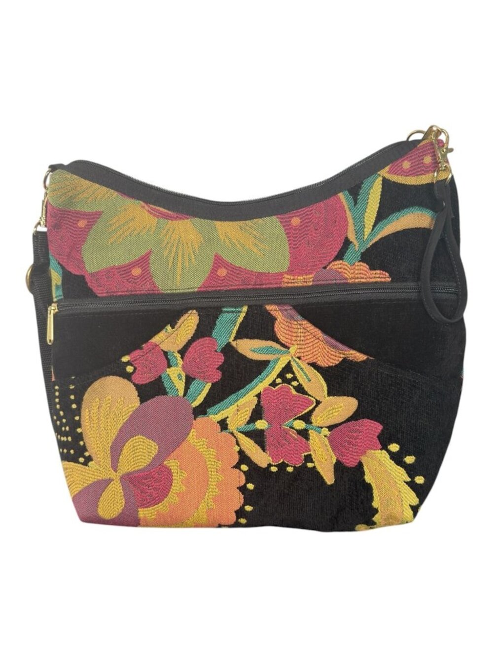 Danny K Floral Tapestry Shoulder Crossbody Bag Made in USA